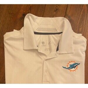 Nike NFL MIAMI DOLPHINS TEAM WHITE DRI-FIT SIDELINE POLO  SZ-3XL